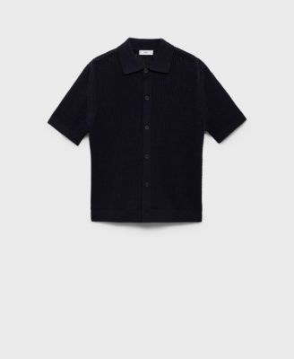 Men's Openwork Knit Cotton Shirt