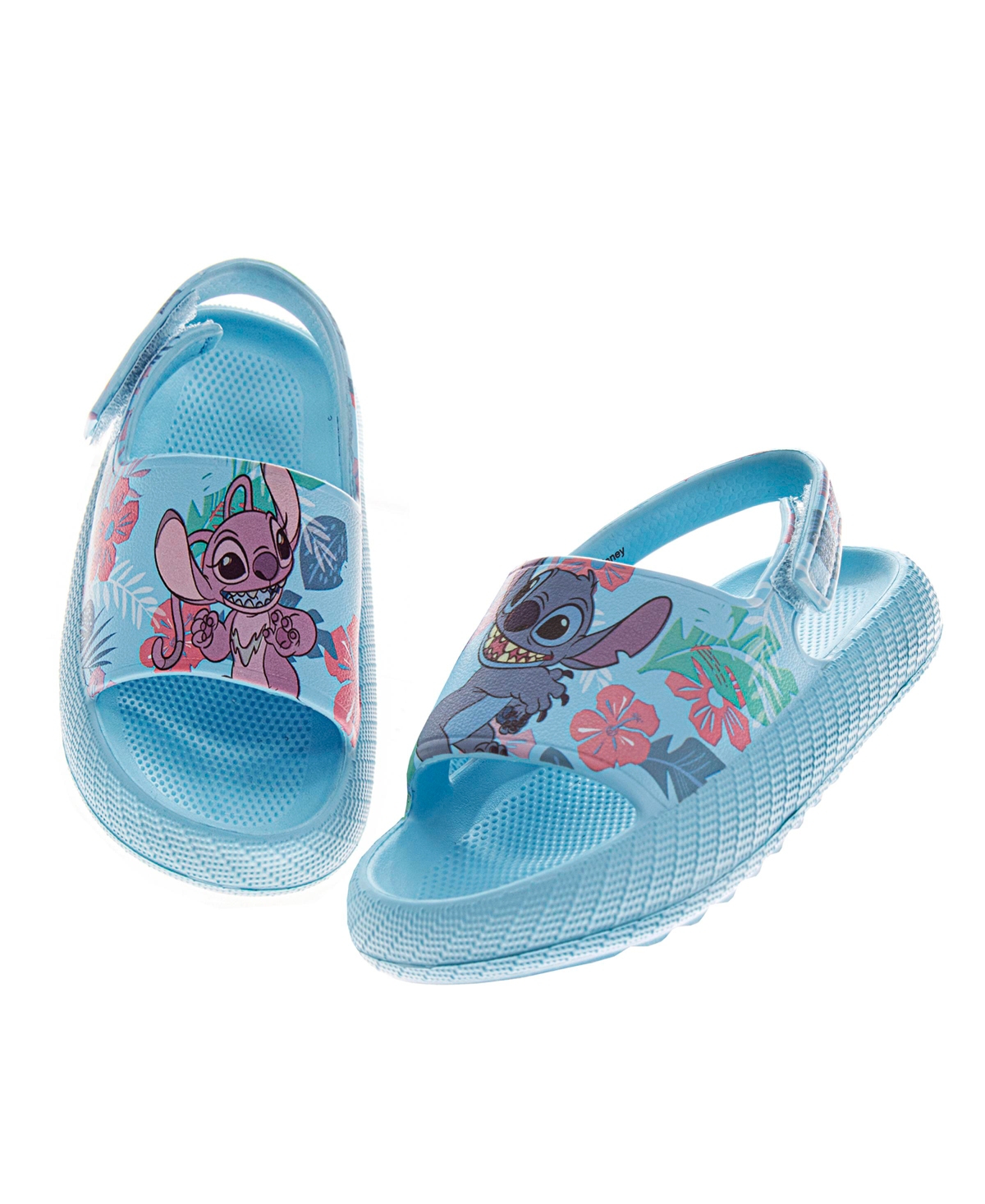 Disney Toddler Girls Stitch And Angel Slip On Slides In Blue