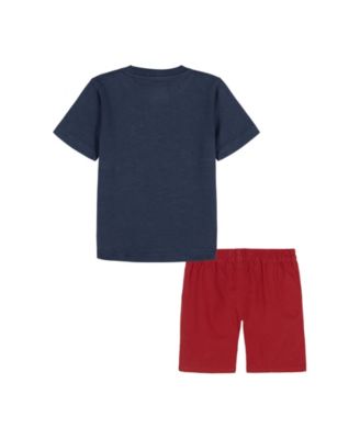 Toddler and Little Boys 2-Piece Slub Jersey Graphic T-Shirt and Twill Cargo Shorts Set
