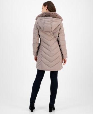 Women's Faux-Fur-Trim Hooded Puffer Coat