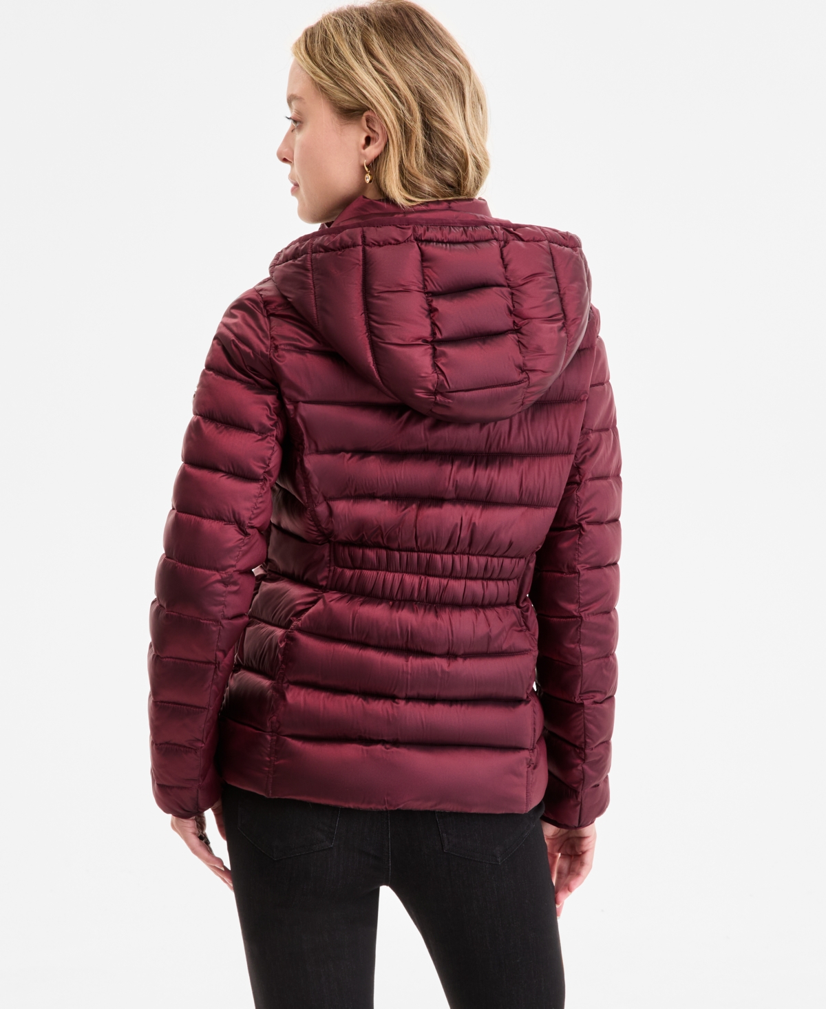 Michael Kors Michael  Women's Hooded Shine Packable Puffer Coat, Exclusively At Macy's In Burgundy