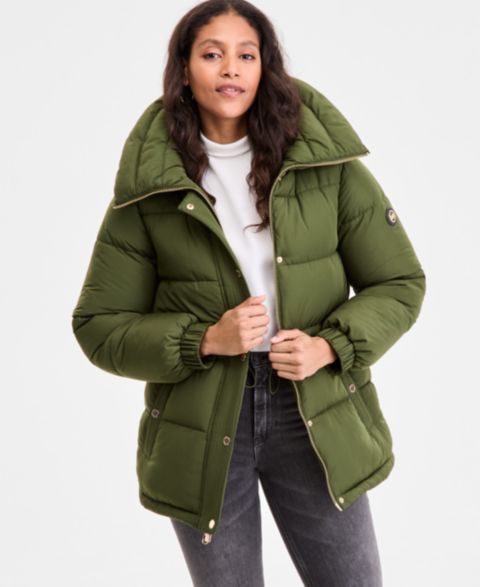 Женская куртка MICHAEL Michael Kors Hooded Anorak Puffer, цвет: Ivy