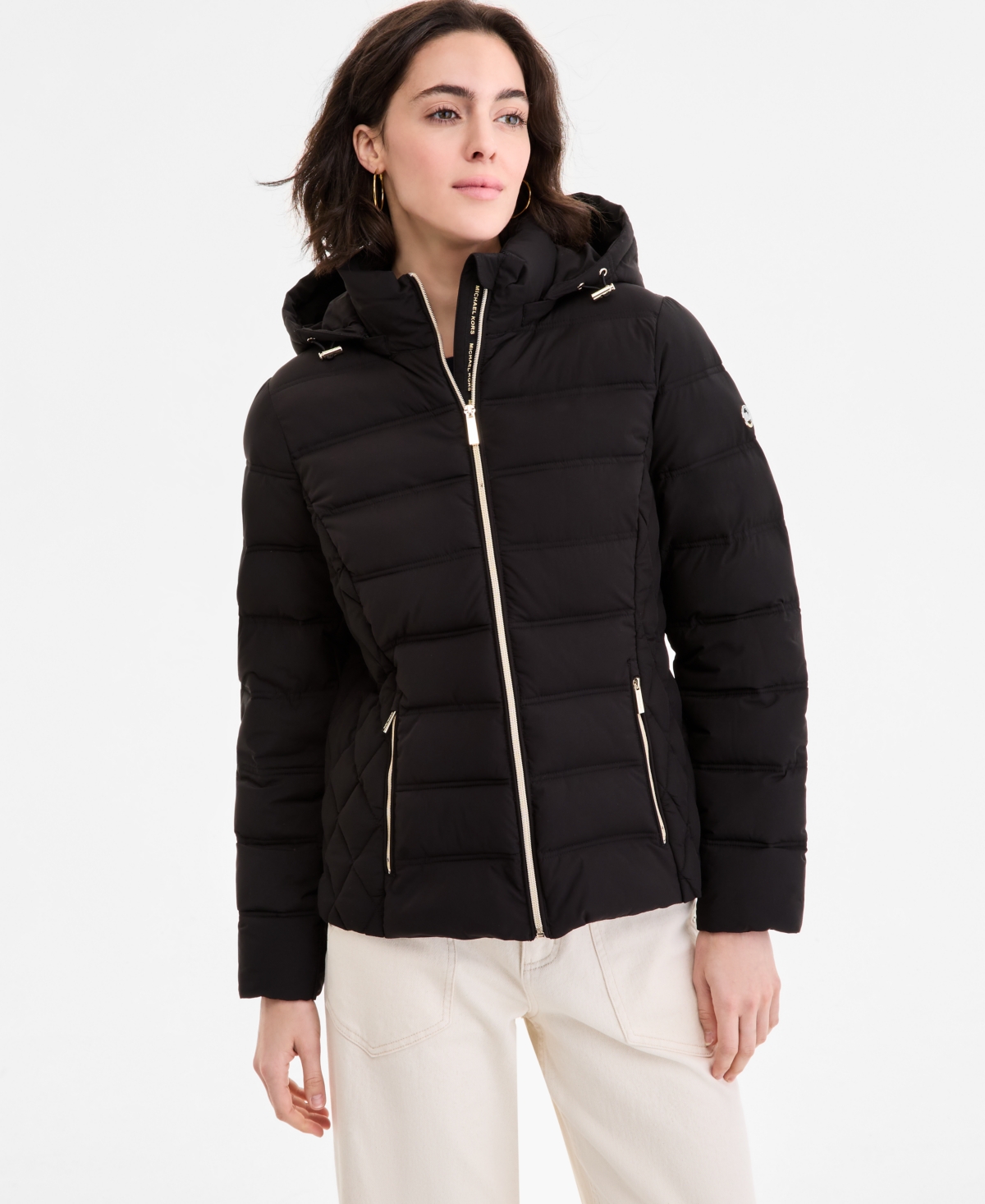 Michael Kors Petite Hooded Packable Puffer Coat, Exclusively at Macy's
