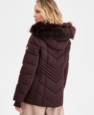 Women's Faux-Fur-Trim Hooded Puffer Coat, Exclusively at Macy's