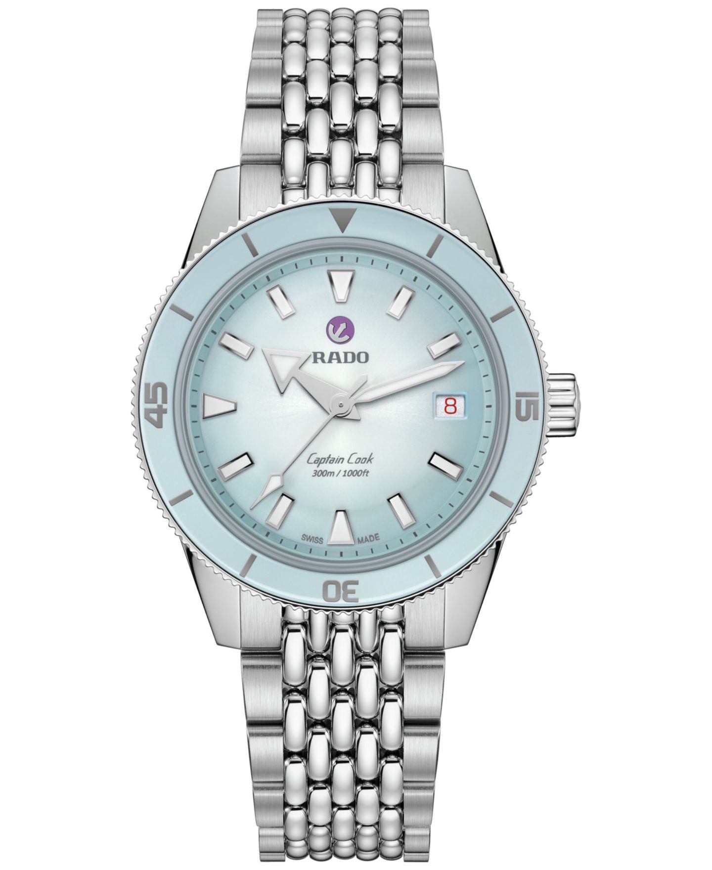 Мужские часы Rado Swiss Automatic Captain Cook Stainless Steel Bracelet Watch 39mm — фото 1