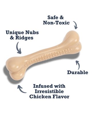 Nylon Chew Bone Dog Toy for Heavy Chewers – Chicken Flavored, Promotes Dental Health & Fun – X Large