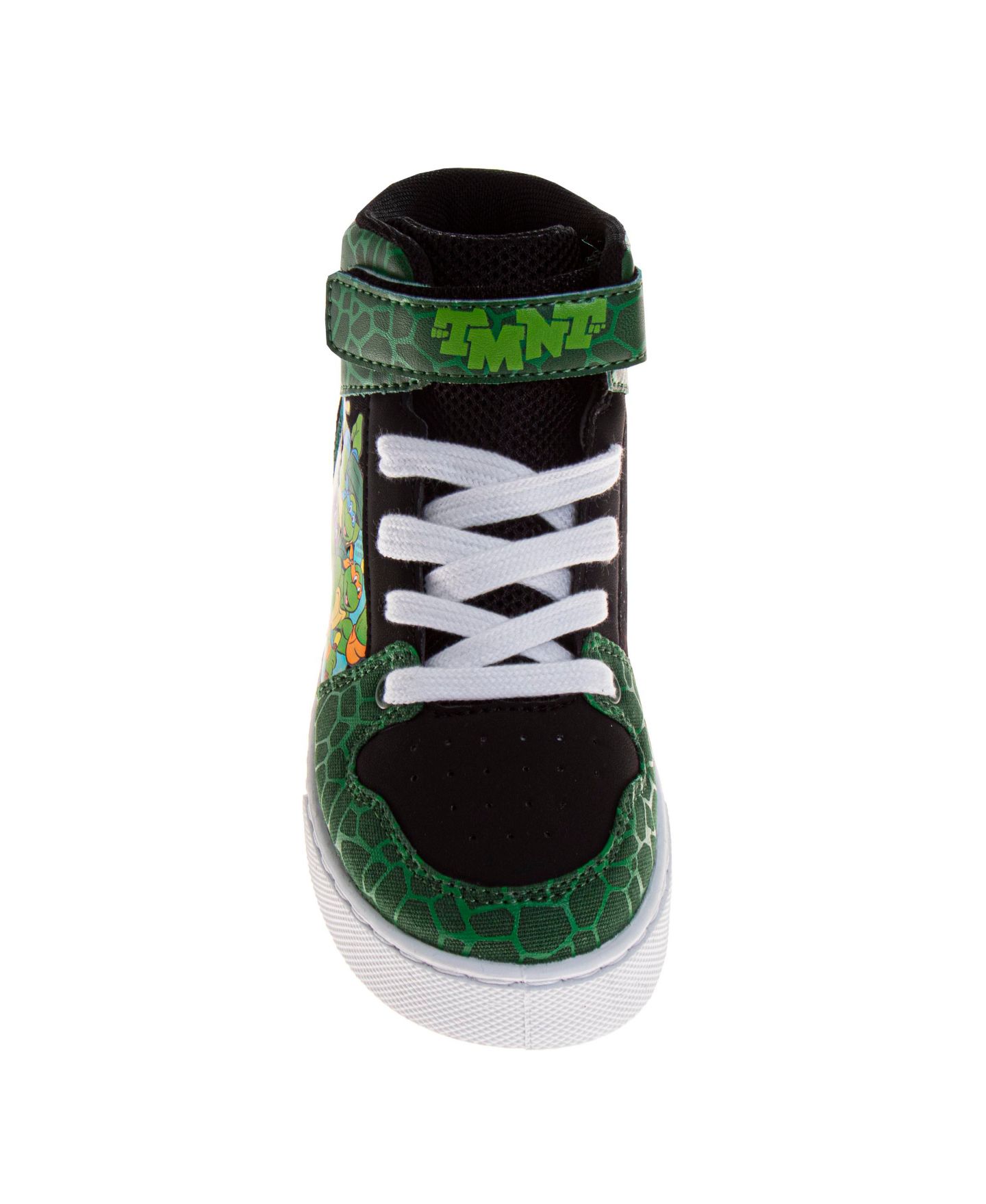 Кроссовки Nickelodeon Teenage Mutant Ninja Turtles Vintage HighTop Sneakers Fun, RetroStyle Footwear (Little Kid Size 12 / Big Kid Sizes 13-4) для мальчиков, цвет: Зелёный / Чёрный — фото 7