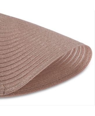 Lurex 15" Round Woven Placemats Set of 6 - Durable, Reversible & Non-Slip Table Mats