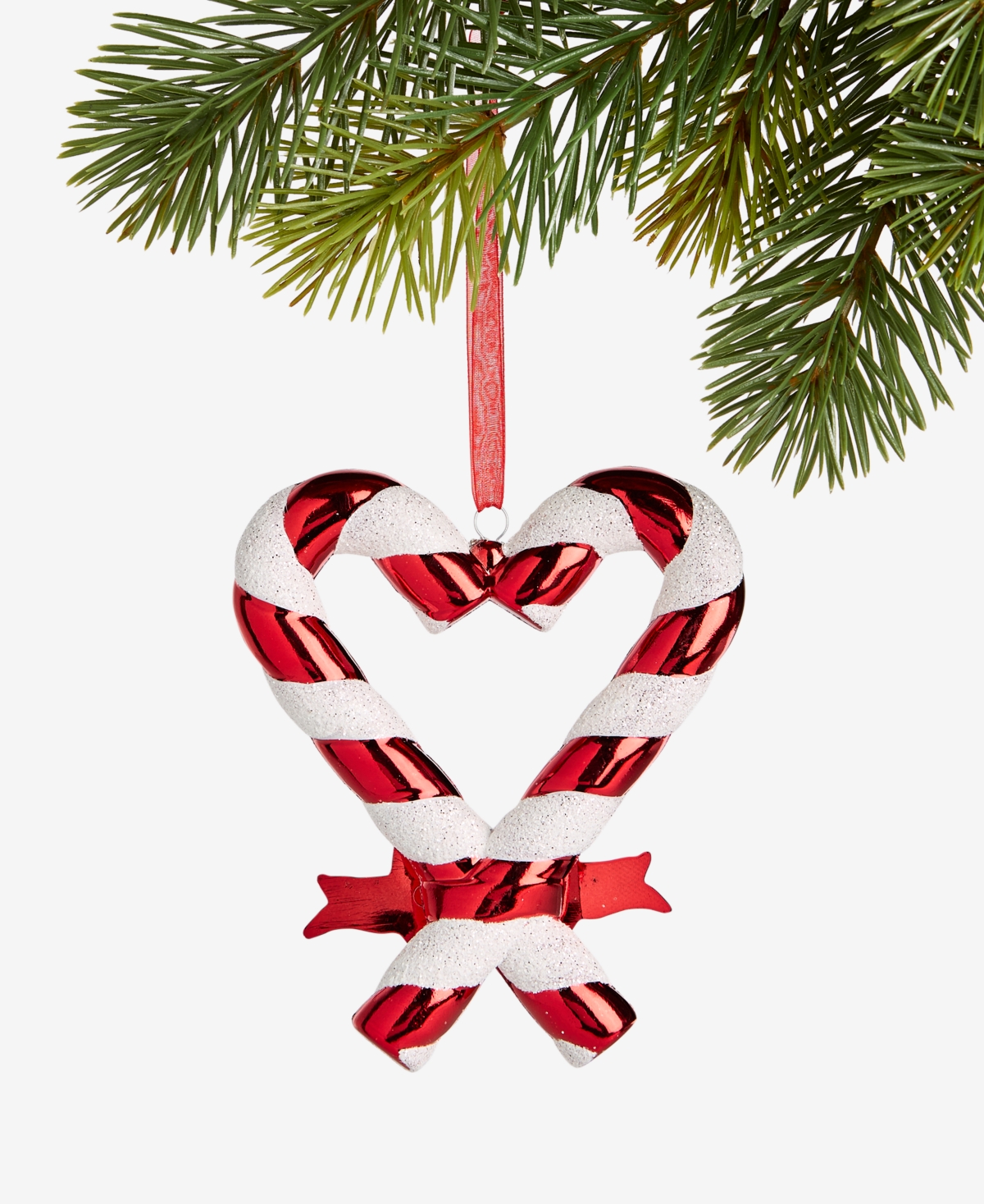Holiday Lane Our First Christmas 2025 Candy Cane Heart Ornament, Macy's Exclusive In Transparent
