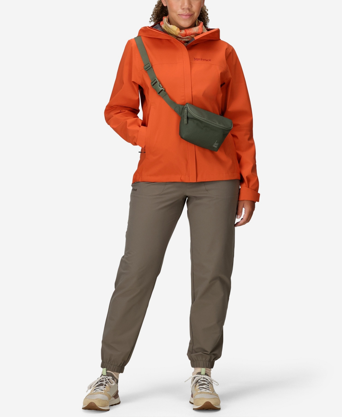 Marmot Women's Precip Hooded Waterproof Jacket In Orange
