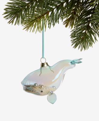 Holiday Lane - Seaside Glass Whale Ornament