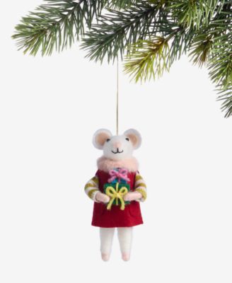 Holiday Lane - Tiny Tidings Felted Mouse with Gift Ornament