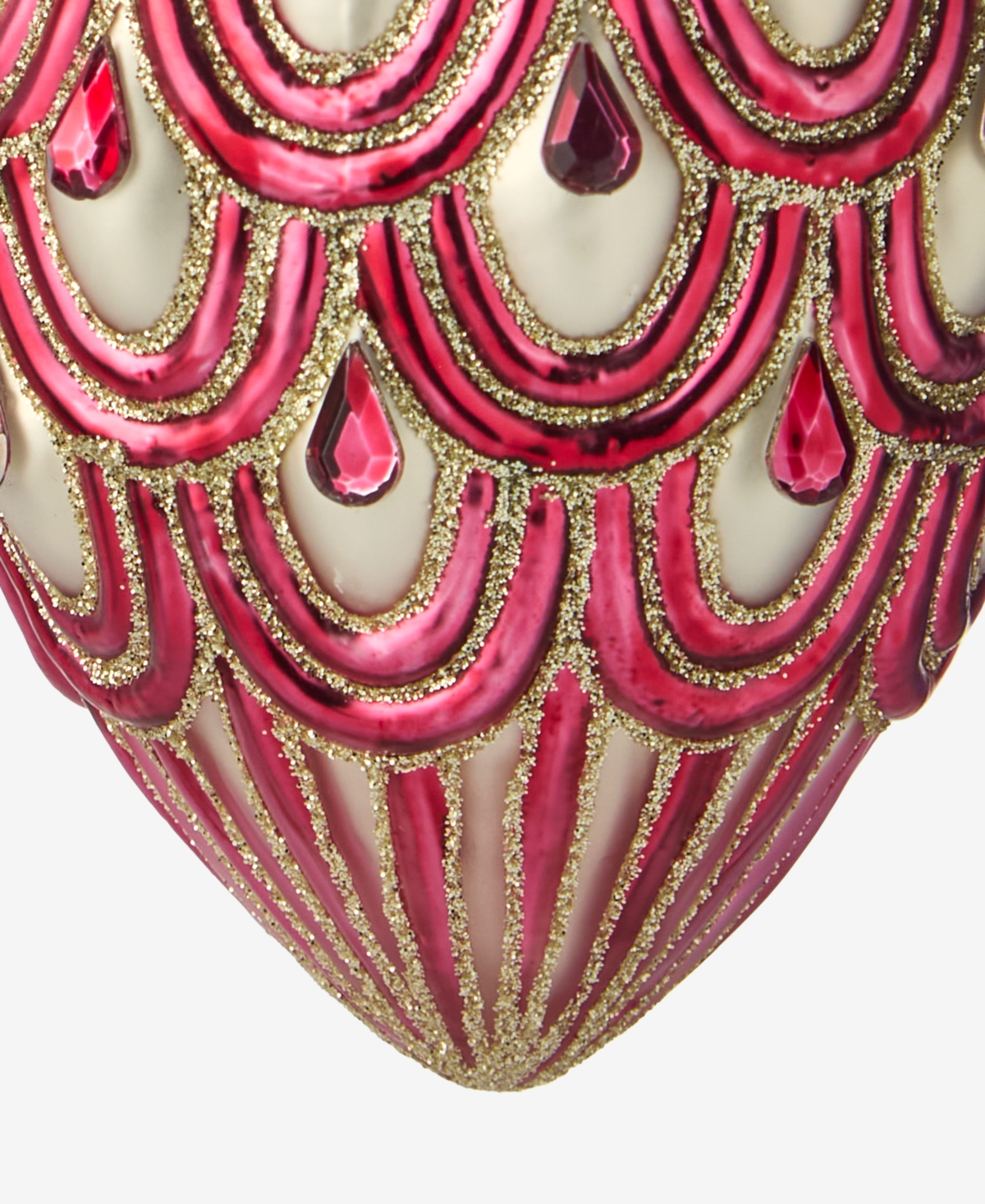 Holiday Lane Berry Tones Red And Gold Pinecone Ornament, Macy's Exclusive In Transparent