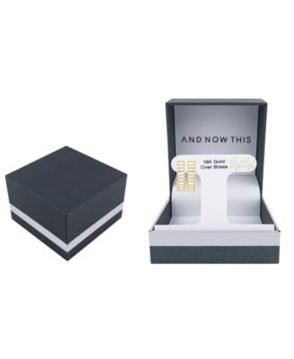 Crystal Duo Stud and Baguette Hoop Earring Set