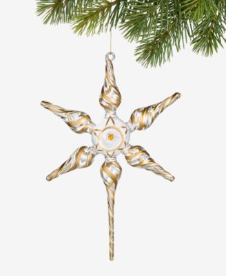 Holiday Lane - Blessed Glass Gold-Tone Striped Finial Ornament