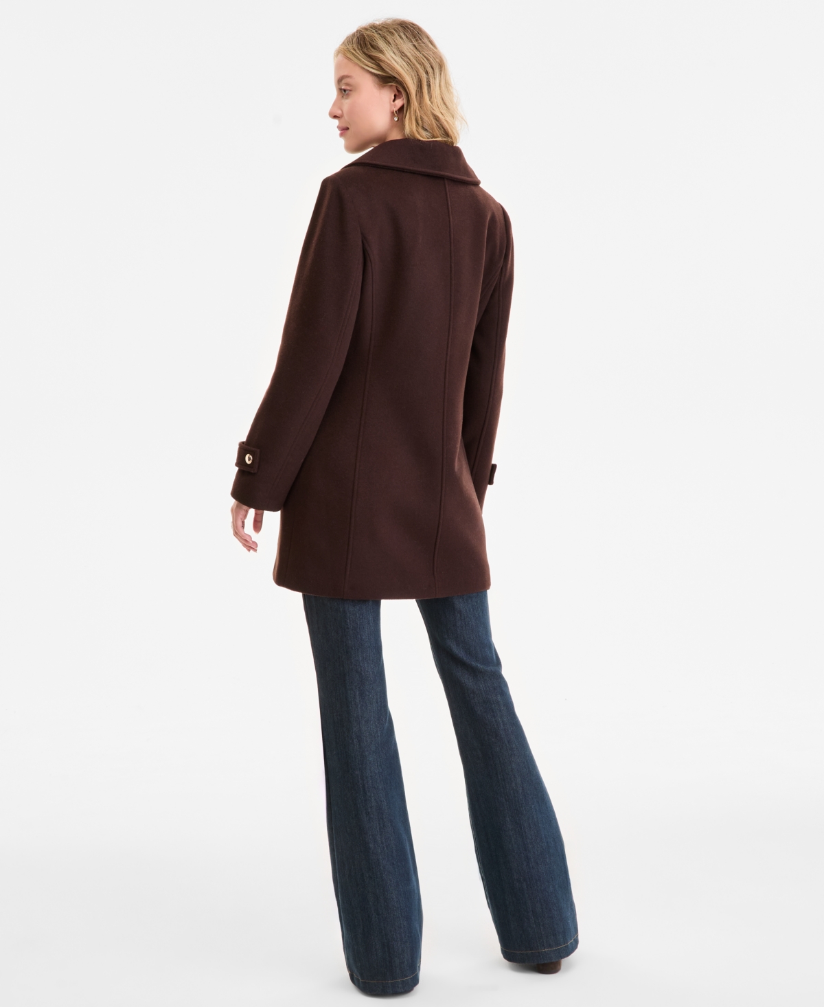 Michael Kors Michael  Women's Collared Zip-front Coat In Brown