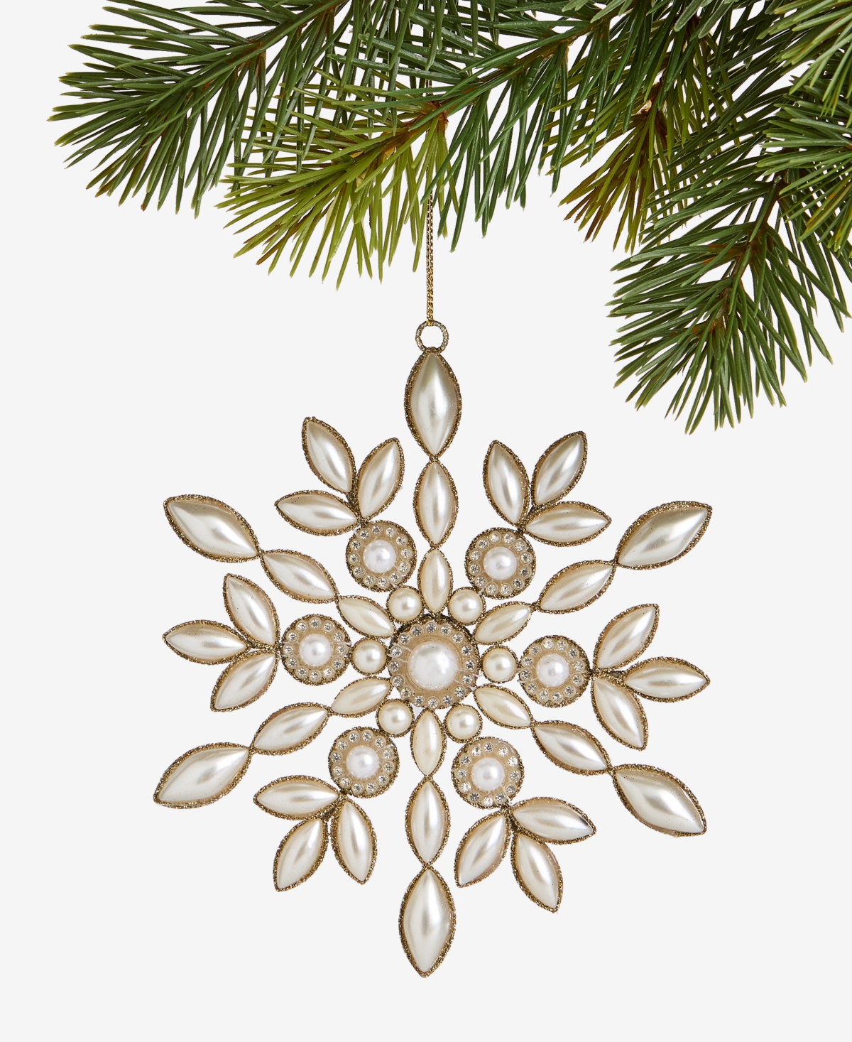 Holiday Lane Gilded Glamour Embellished Snowflake Ornament, Macy's Exclusive In Transparent