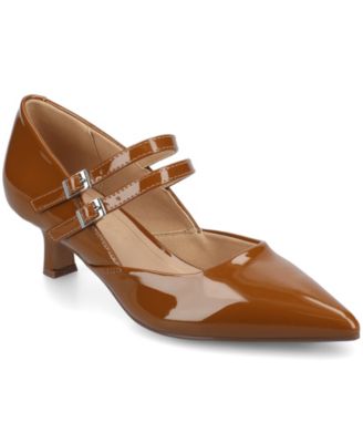 Women's Carnation Pointed Toe Mary Jane Pumps
