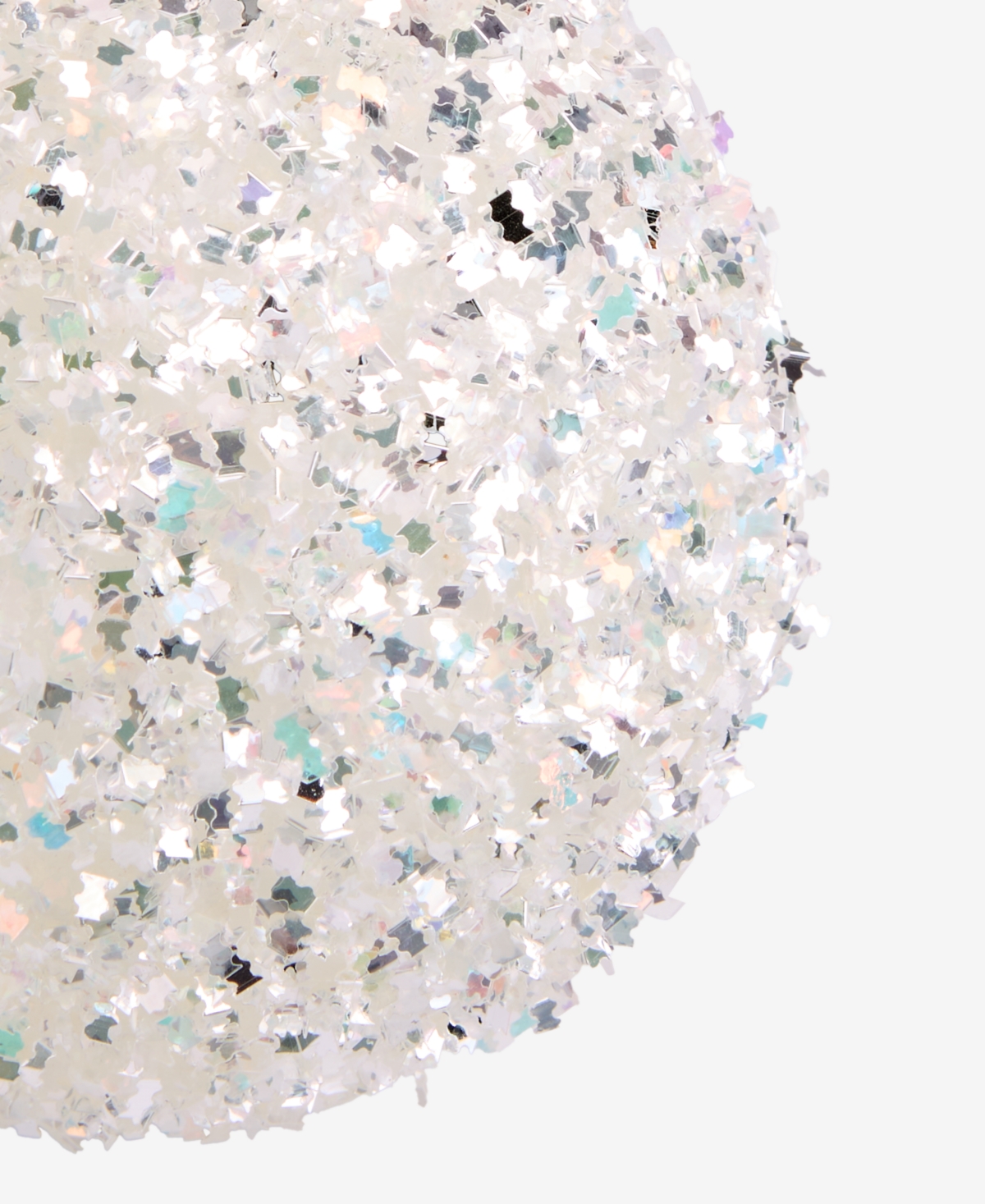 Holiday Lane Iced Delight Glitter Beaded Snowball Ornament, Macy's Exclusive In Transparent