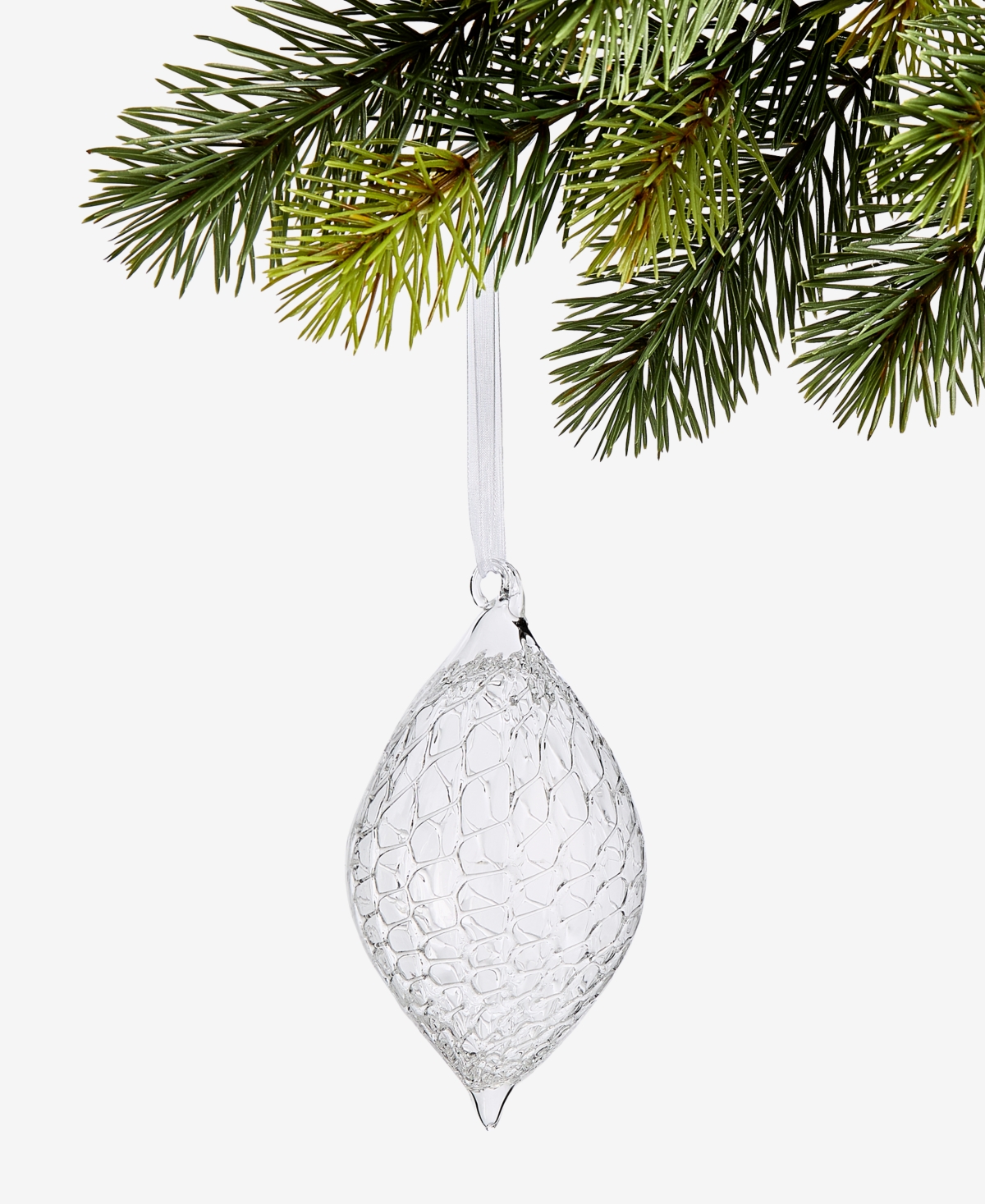 Holiday Lane Iced Delight Glass Drop Ornament, Macy's Exclusive In Transparent