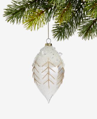 Holiday Lane - Iced Delight Glass Frosted Drop Ornament
