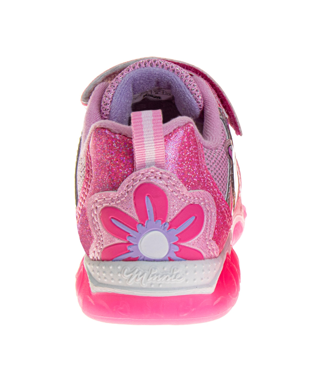 Disney Toddler Girls Light Up Hook And Loop Sneakers In Pink