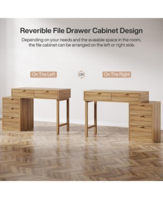 Computer Desk with 5 Drawers,Modern Wooden Study Table Office Workstation for Home Office, Small Spaces