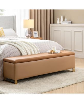 Flora Modern 60" Wide Storage Bench with Two Ottomans