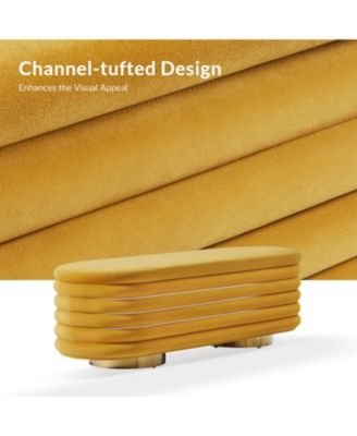 Rupert Bench with Gold-finished Metal Legs