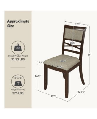 Set of 2 Solid Wood Felix Transitional  Dining Chair