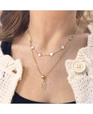 Gold Lace Hamsa Charm 14K Gold