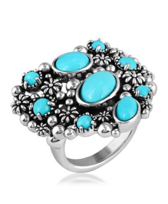 Sterling Silver Sleeping Beauty Turquoise Heart Ring, Size 8