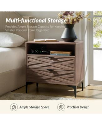 Auguste 2-Drawer Nightstand with Charging Port