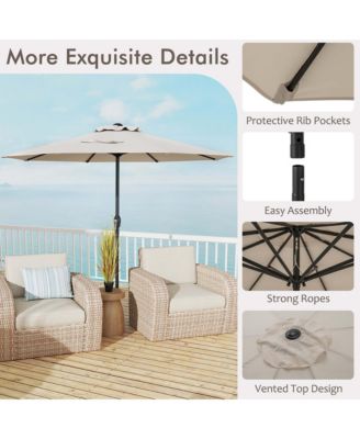 Outdoor Patio Umbrella Modern Table Umbrella w/8 Heavy Duty Ribs Sun-proof