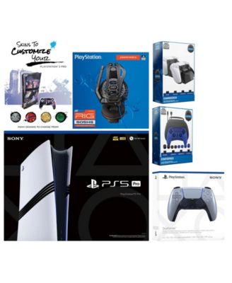 Playstation 5 Pro Bundle with Extra Controller, Plantronics Headset, Pro Gamer Kit, Dual Charge Dock and MightySkins Decal Voucher