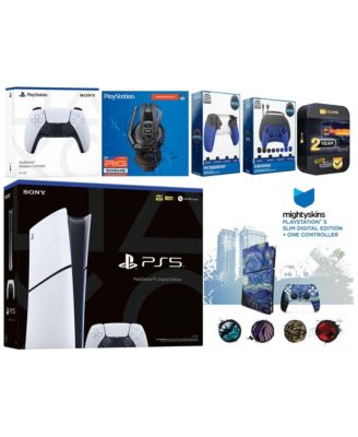PlayStation 5 Slim Digital with Extra Controller, Plantronics Headset, Gamer Kit, Trigger Kit and MightySkins Decal Voucher
