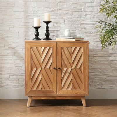 Tobias Midcentury 30"Tall 2 Door Accent Cabinet with Solid Wood Legs