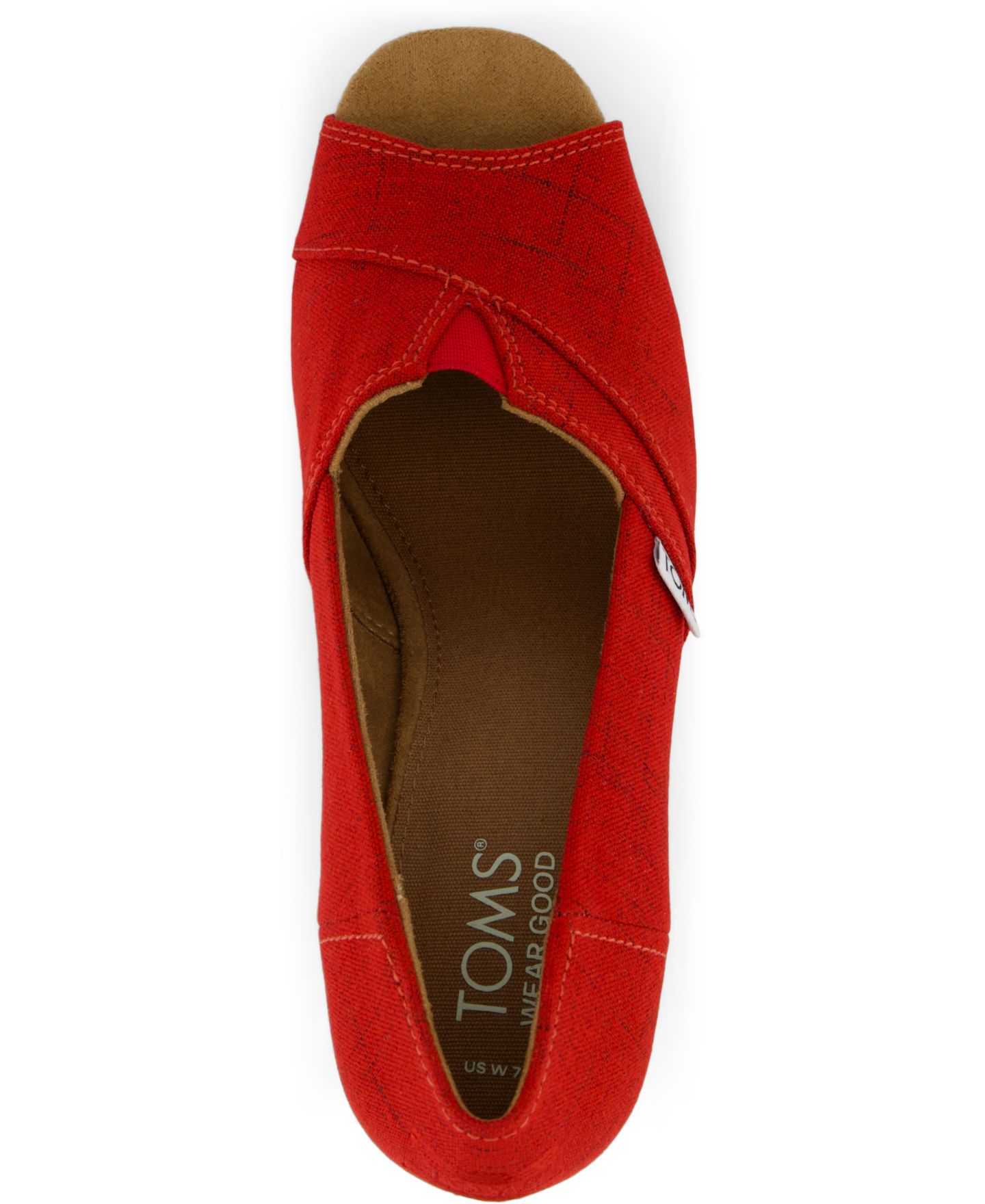 Женские сандалии TOMS Slip On Wedge, цвет: Красный — фото 4
