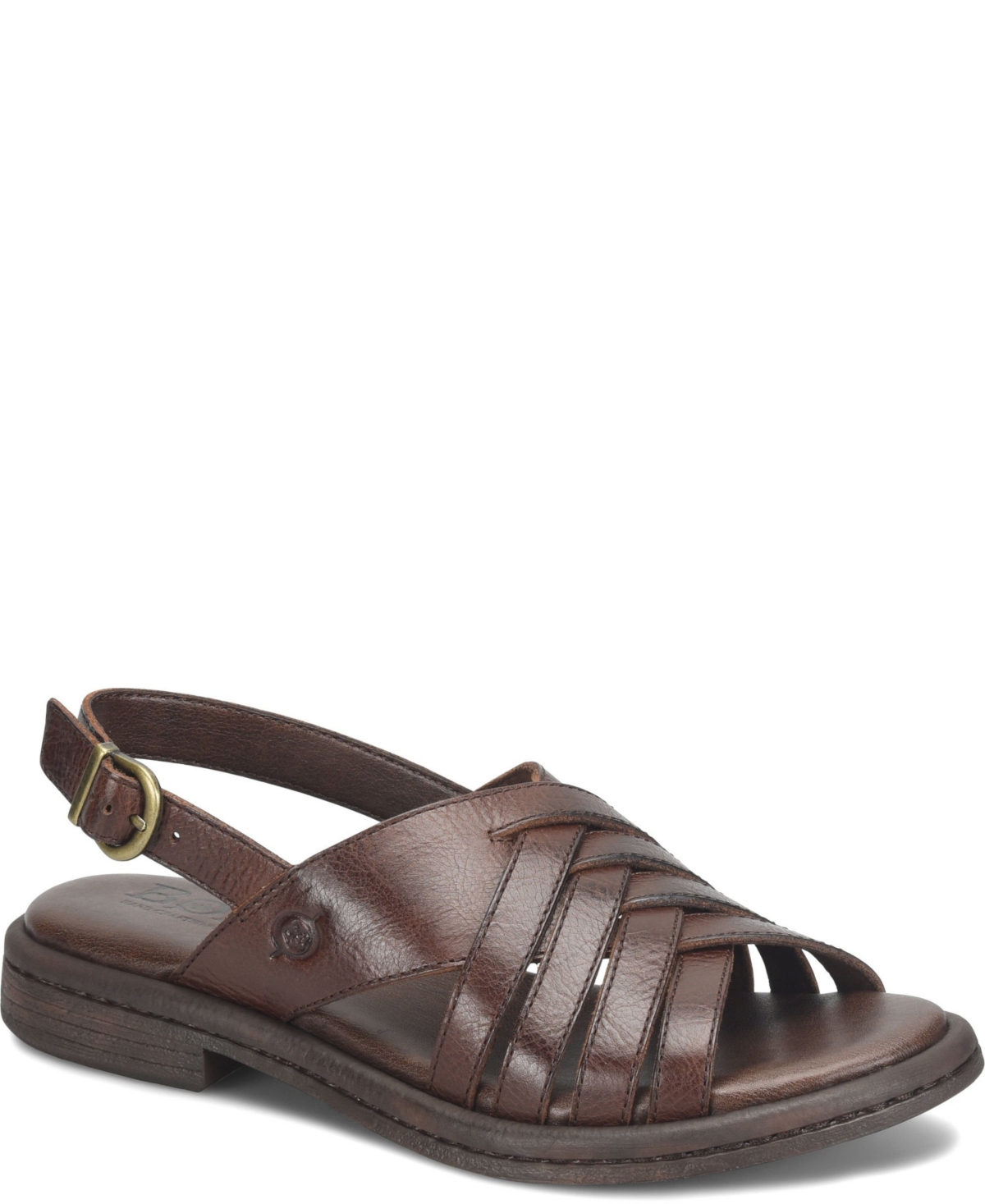 Born Women's Remy Round Toe Flat Sandals In Brown Bark