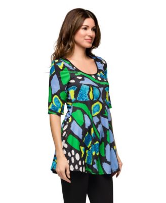 Women's Elbow Sleeve Casual Tunic Scoop Neckline Top