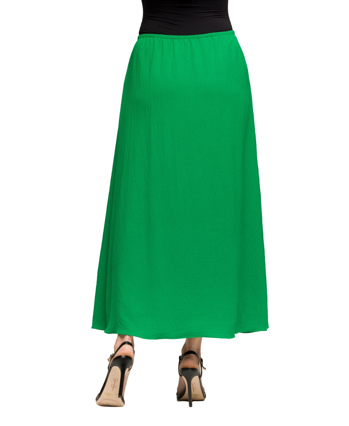 24seven Comfort Apparel Women's Elastic Waist A Line Maxi Skirt