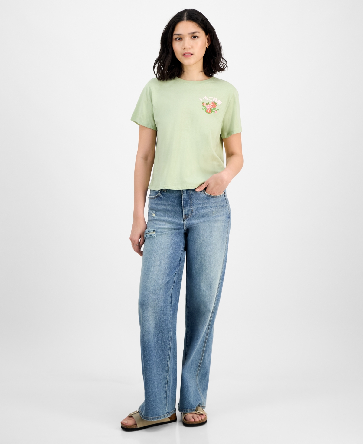 Since When Juniors' Strawberry Matcha Cotton Graphic T-shirt