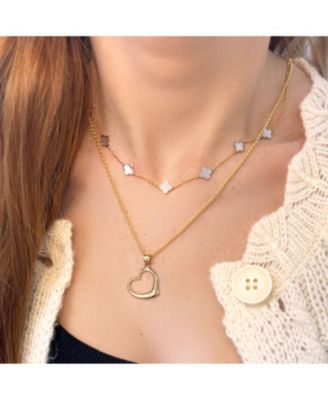 Large Gold Open Heart Charm 14K Gold