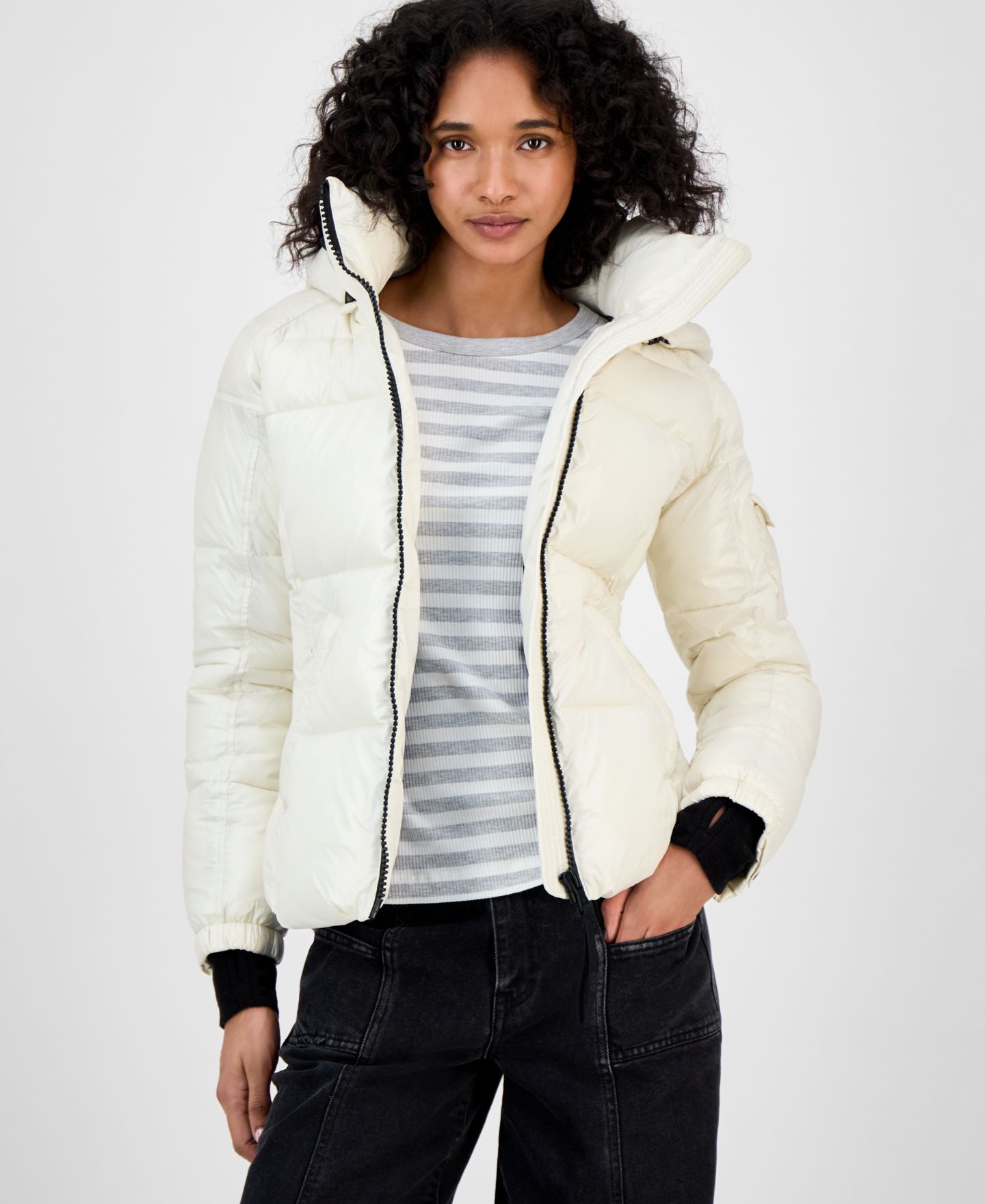 Женская куртка S13 Kylie Hooded Water-Resistant Puffer, цвет: Кремовый — фото 1