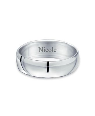 Simple Traditional Dome Promise Band Ring .925 Sterling Silver 7MM Comfort Fit