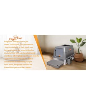 Stainless Steel Cat Litter Box With Lid, Scoop ,Filter Pedal