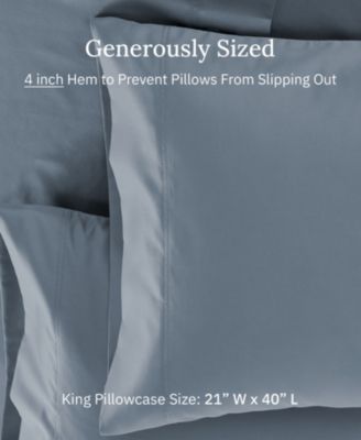 Soft Hotel Quality 600 Thread Count, 100% Cotton, set of 2 Pillowcases, Crisp & Cool, Fits King Pillows