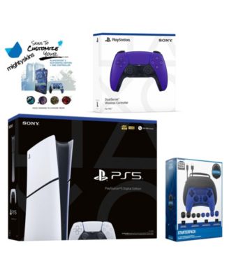 PlayStation 5 Slim Digital with Extra Cosmic Red Controller, Pro Gamer Starter Kit and MightySkins Decal Voucher