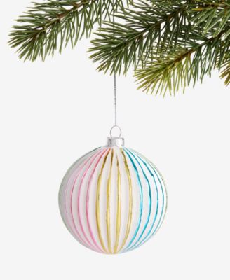 Holiday Lane - Pastel Shine Rainbow Textured Ball Ornament