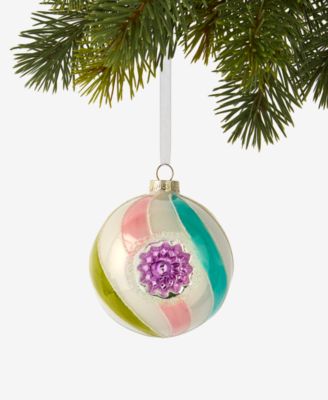 Holiday Lane - Pastel Shine Rainbow Reflector Ball Ornament